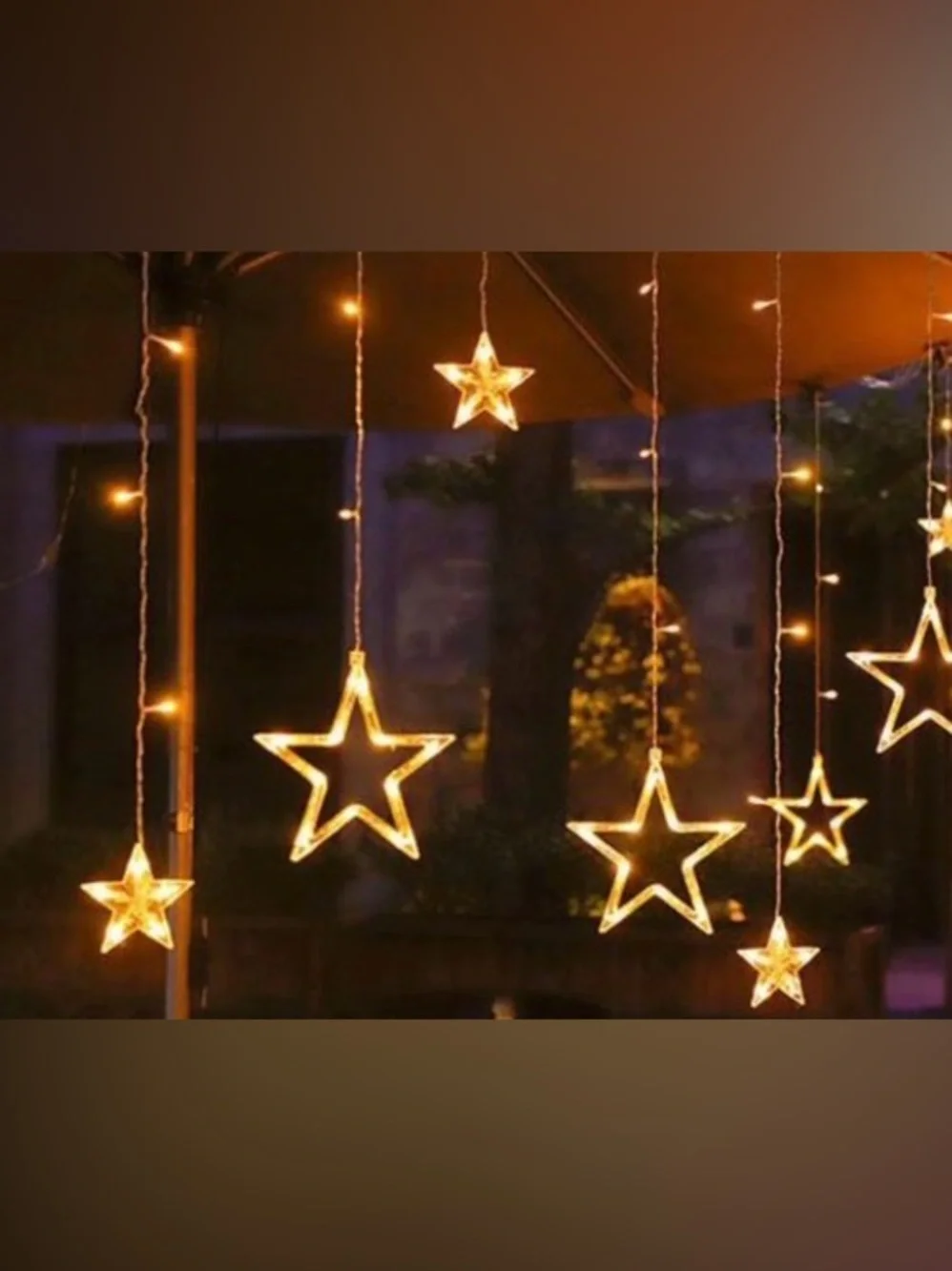 Warm White Star Curtain Lights - Home Decorative String Lights (New in Box)